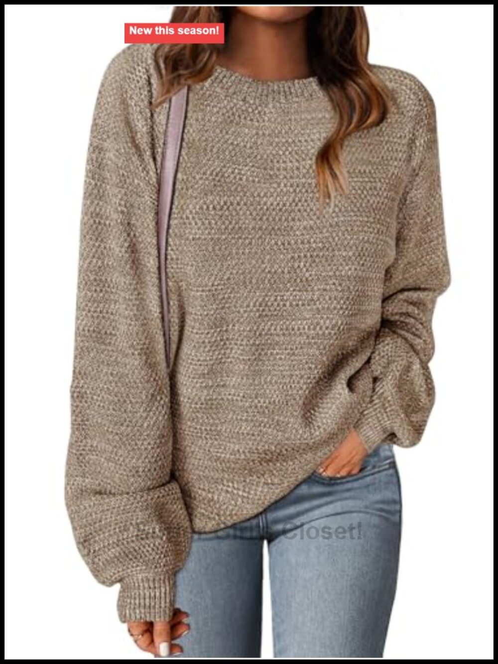 MEROKEETY Fall Sweaters for Women 2026 Cozy Heathered Knit Loose Pullover